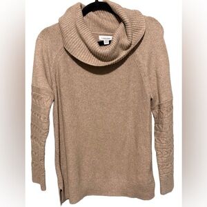 Calvin Klein Women's Medium Cowl Neck Sweater in Beige